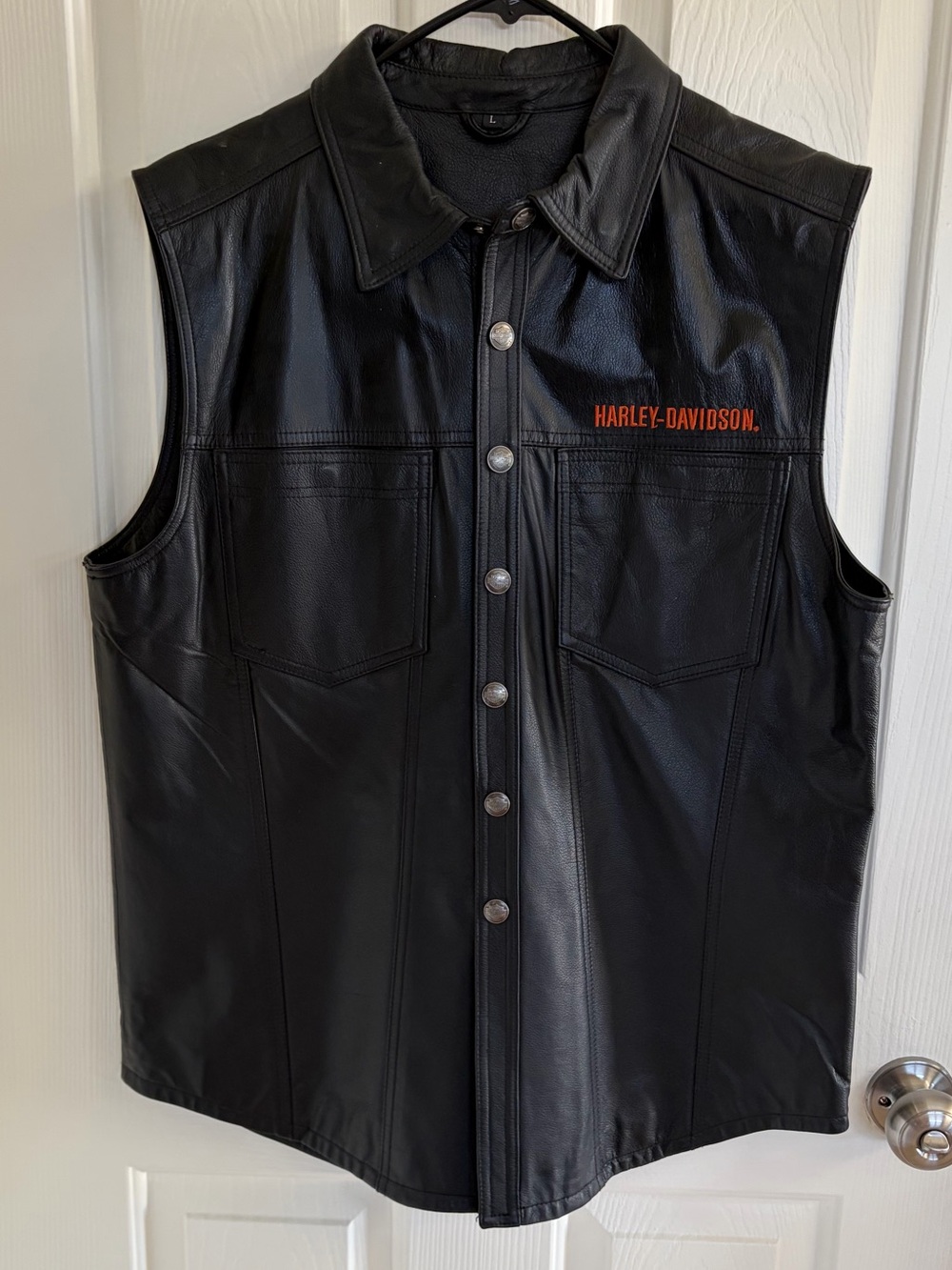 Harley-Davidson Authentic Classic Leather Blowout Vest Men’s L